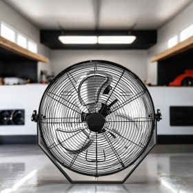 18 In  Black Industrial Wall Mount Fan 3-Speed Indoor OutdoorCommercial Ventilation Metal High Velocity Fan