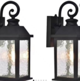 Dusk To Dawn Outdoor Wall Lantern Porch Light Exteriors House Lights Wall Mount Waterproof Anti-Rust Modern Black Sconce Small For Patio Light Fixture