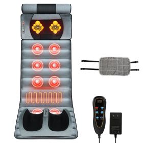 1Set Full Body Electric Massage Mat Heating Vibration Massage Pad Cushion Back Massage Mattress Chair Pad With Neck Foot Massage Head Pillow And Cloth