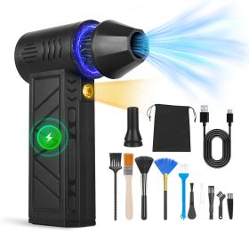 1Pc Compressed Air Duster With LED Light Up To 150000RPM Speed For PC Keyboard Cleaning High Speed Rechargeable Cordless Air Blower With 4 Speeds For
