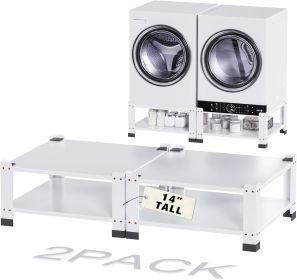 Laundry Pedestal For Washer And Dryer, Universal Fit, Wide,Height, Four Corner Bearing Capacity 800lb Max, Metal Washing Machine Base Stand For Dryer