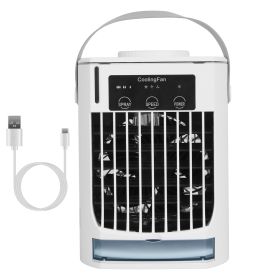 Portable Air Conditioner Fan Evaporative Humidifier 3 Speed Spray Personal Cold Mist Air Cooler Desk Table Fan Water Tank Night Light Adjustable Angel