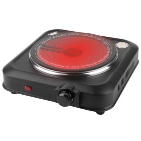 1Pc 1200W Electric Infrared Single Burner Portable Heating Hot Plate Stove Countertop RV Hotplate With 7.5in Glass Cooktop Stepless Temperature Adjust