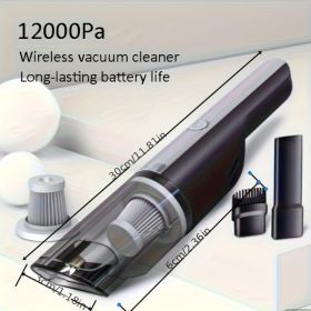 Wireless Silver Car Vacuum Cleaner Wireless Car With Strong Suction Handheld Vacuum Cleaner Small Mini Rechargeable Home Vacuum Cleaner (Color: Silver)