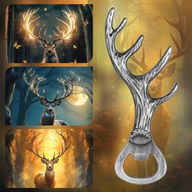 Deer Antler Bottle Opener Is A Small Tool Suitable For Various Parties And Gatherings Used To Open Beer, Wine, Juice, For Bars, Restaurants, Party Sup (Option: Dark Silver KPQ0806)
