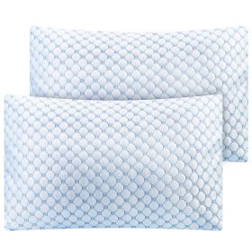 2Pcs Or 1Pc Cooling Memory Foam Pillow Ventilated Soft Bed Pillow With Cooling Gel Infused Memory Foam Machine Washable (Option: King-2Pcs)