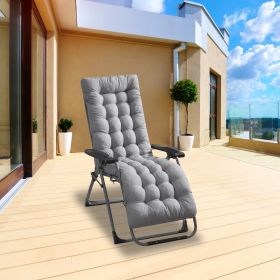 67x22in OR 71x22in Size Options Chaise Lounger Cushion Recliner Rocking Chair Sofa Mat Deck Chair Cushion (Option: 71x22x4in Plus Grey)